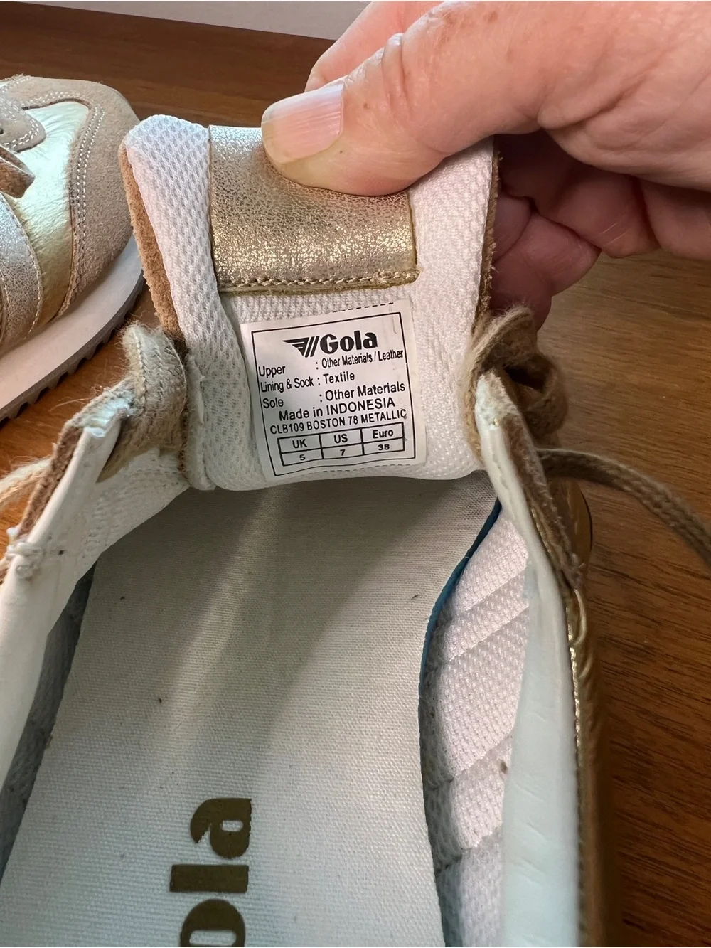Women's Gola Boston 78 Metallic Gold Suede Sneakers Size 7
